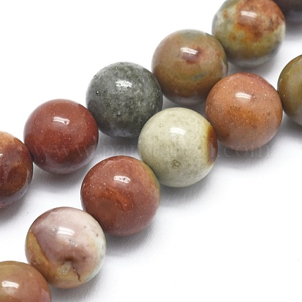 Chapelets de perles en jaspe avec images naturelles G-I254-05D-1