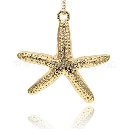 Alloy Starfish/Sea Stars Pendants PALLOY-J169-15G-1