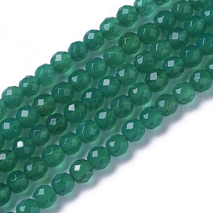 Natürliche grüne Onyx Achat Perlen Stränge G-F596-12B-4mm-1