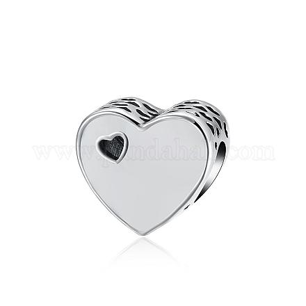 925 corazón de ley de esmalte plata abalorios europeos STER-BB15842-A-1