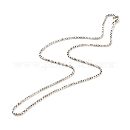 304 collar de cadena de caja de acero inoxidable para mujer. NJEW-JN03892-04-1