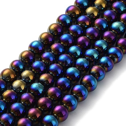 Brins de perles d'agate noire naturelle galvanisées G-Z038-B05-01FR-1