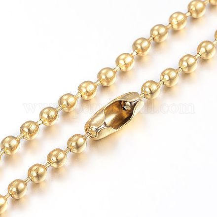 304 Stainless Steel Ball Chain Necklaces Making MAK-I008-01G-B03-1