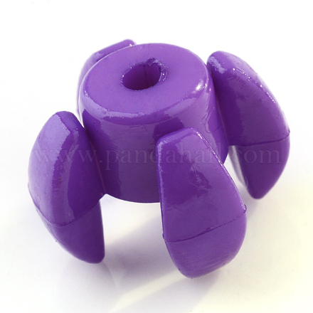 不透明なアクリルビーズ  ロンデル  青紫色  11x15.5x15.5mm  穴：2mm X-SACR-S832-C13-1