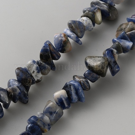 Натуральное синее пятно нитки из бисера яшмы&nbsp;G-WH0035-25B-1