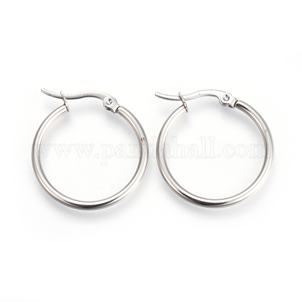 201 Stainless Steel Hoop Earrings EJEW-A052-19B-P-1