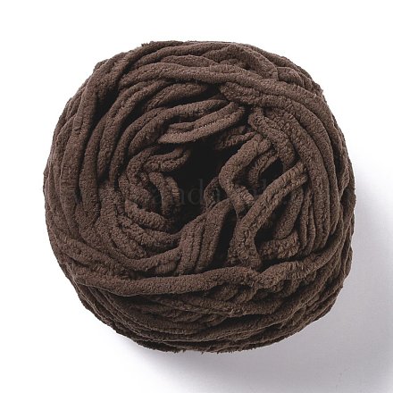 柔らかいかぎ針編みの糸  スカーフ用の太い編み糸  バッグ  クッション作り  サドルブラウン  7~8mm  65.62ヤード（60m）/ロール OCOR-G009-03F-1