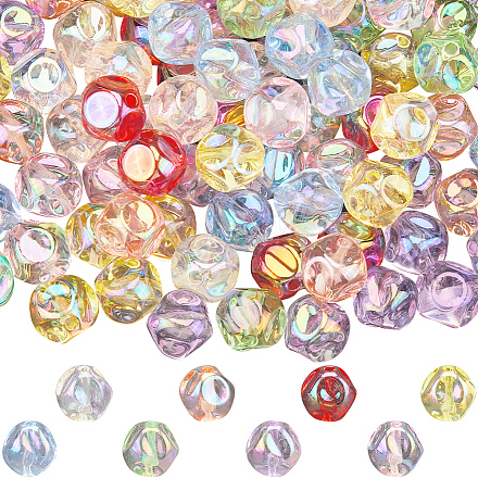 160шт 8 цвета покрытия акриловых бусин OACR-SP0001-26-1