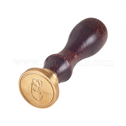 DIY Letter Scrapbook Brass Wax Seal Stamps and Wood Handle AJEW-P068-C06-1
