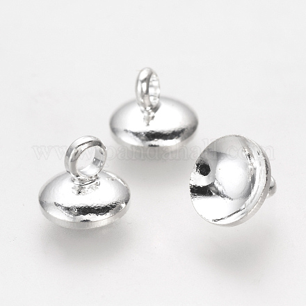 Bails de pendentif de chapeau de perle en laiton KK-R015-116S-1