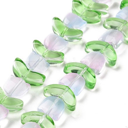 Chapelets de perles en verre transparente   LAMP-H061-02F-1