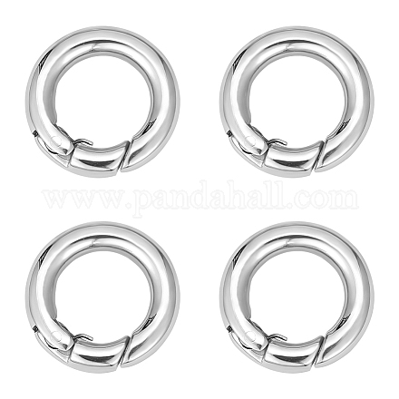 UNICRAFTALE 4pcs Stainless Steel Spring Gate Rings 15mm Inner O Rings Keychain Ring Round Gate Round Clips Snap Hooks Spring Keyring Buckle Clasps for Bag Purse Shoulder Strap Key Chains STAS-UN0041-72-1