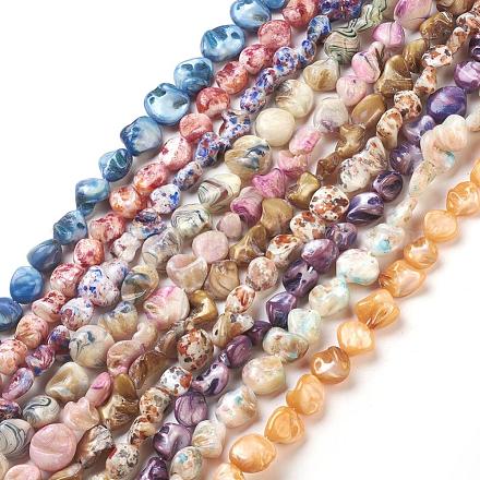 Brins de perles de coquillage naturel teint SHEL-P005-01-1