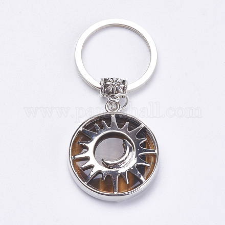 Natural Tiger Eye Keychain KEYC-G043-B01-1