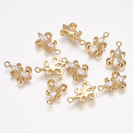 Brass Cubic Zirconia Charms KK-P075-19-1