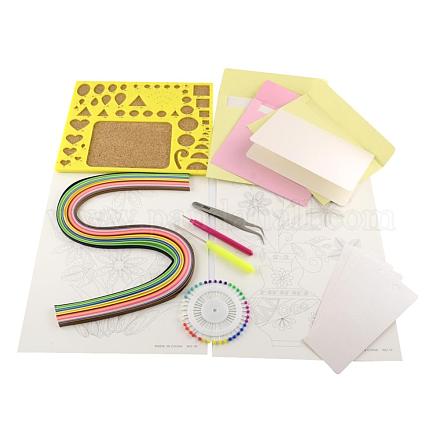 Bricolage papier quilling bandes ensembles: 16 bandes de couleur papier quilling DIY-R041-05-1