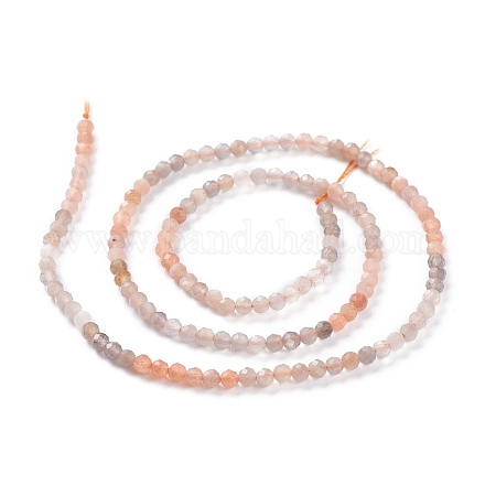 Chapelets de perles de sunstone naturelle naturelles G-A026-A14-3mm-1