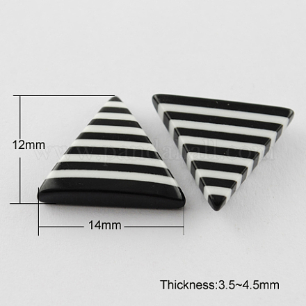 Striped Resin Cabochons CRES-Q098-12x14mm-01-1