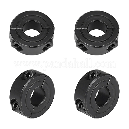 UNICRAFTALE 2pcs Black Double Split Fixed Ring 12mm Inner Clamp-On Shaft Collars Aluminum Alloy Diaphragm Solid Collar with 2pcs Screw Easy Install for Dolly Wheels Handtruck Tires FIND-WH0126-91B-1