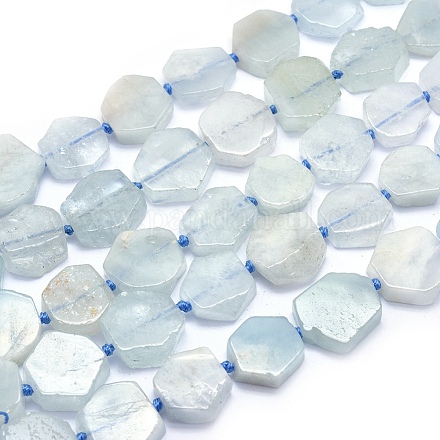 Chapelets de perles en aigue-marine naturelle G-O170-12-1