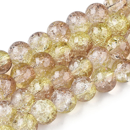 Spray Painted Crackle Glass Beads Strands X-CCG-Q002-8mm-05-1