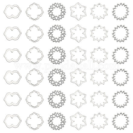 Chgcraft 120 pièces 6styles anneaux de liaison en alliage de style tibétain anneaux de liaison de fleurs anneaux de liaison de signe de chakra pour la fabrication de boucles d'oreilles pendantes de collier FIND-CA0007-42-1
