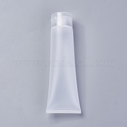 Peプラスチック詰め替え可能なフリップトップキャップボトル  PPプラスチック蓋付き  旅行用ポータブルスクイーズメイクアップホース  フェイシャルクレンザーチューブ  顔クリーム容器  ホワイト  15.8x3.3cm  容量：100ミリリットル X1-MRMJ-WH0037-02C-1