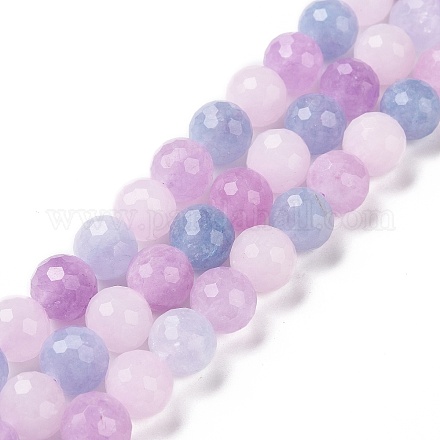 Chapelets de perles aigue-marine naturelles et quartz rose et améthyste G-H280-02B-1