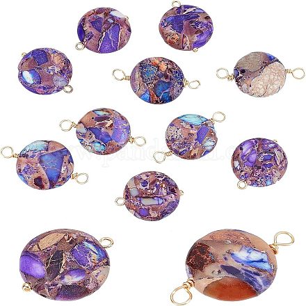 12 шт. 2 стиля подвески-коннекторы из натуральной императорской яшмы FIND-FG0001-54-1