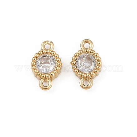 304 нержавеющая сталь паве прозрачные кубические цирконии плоские круглые звенья соединительные подвески STAS-F322-12G-1