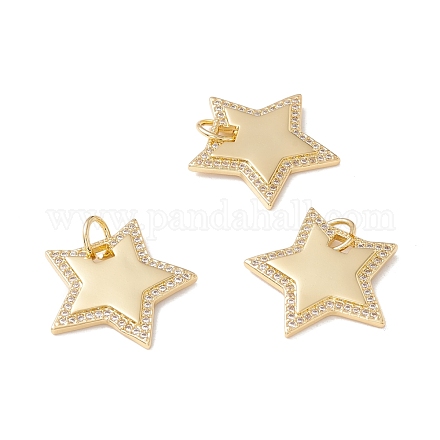 Латунные микропаве прозрачные подвески с фианитом X-KK-G415-16G-1