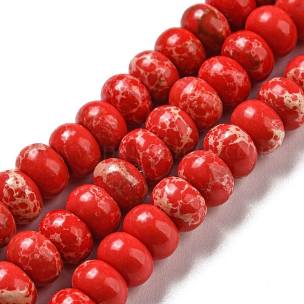 Brins de perles teintes en jaspe impérial synthétique G-D077-E01-02G-1