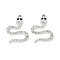Alloy Pendants, with Rhinestone, Snake, Platinum, 27x19.5x4mm, Hole: 1.8mm