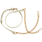 1Pc Imitation Leather Crossbody Purse Straps, with Alloy Curb Chains & Swivel Clasps, Light Gold, Beige, 1120~1270x15mm