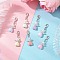Craft Style Acrylic & ABS Plastic Imitation Pearl Pendants Decorations, Angel, with Alloy Findings, Wings & Heart, Mixed Color, 37mm
