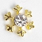 Alloy Crystal Rhinestone Cabochons, Nail Art Decoration Accessories, Christmas Snowflake, Cadmium Free & Lead Free, Golden, 7x8x3mm