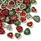 Christmas Printed Opaque Acrylic Beads, Heart, 19.5x22.5x6mm, Hole: 2.5mm