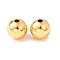 Brass Beads, Round, Rack Plating, Long-Lasting Plated, Cadmium Free & Lead Free, Real 24K Gold Plated, 8mm, Hole: 2mm