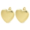 Heart Brass Hoop Earrings, Lead Free & Cadmium Free, Real 18K Gold Plated, 25x24.5mm