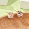 Flat Round Brass Pave Cubic Zirconia Stud Earrings for Women, Cadmium Free & Lead Free, Long-Lasting Plated, Rack Plating, Golden, Clear, 6mm