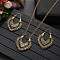 Retro Alloy Jewelry Sets, Include Earrings & Necklaces, Heart, Linen, 580~610mm