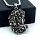 Gothic Stainless Steel Medusa Snake Pendant Necklaces for Women, Stainless Steel Color