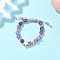 Natural Amethyst Rings, with Brass Beads & Nylon Thread, Inner Diameter: 21~27.5mm