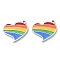 304 Stainless Steel Charms, with Enamel, Heart Charm, Colorful, 14.5x15x1.5mm, Hole: 1mm