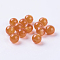 Resin Beads, Round, Orange, Imitation Cat's Eye, about 8mm in diameter, hole: 1.5mm