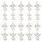 20Pcs 4 Styles Glass Pearl & ABS Plastic Pearl Pendants, Angel, with Alloy Wing & Iron Loops, Silver, 28~30x14~22.5x9mm, Hole: 3mm, 5pcs/style
