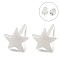 Hypoallergenic Bioceramics Zirconia Ceramic Stud Earrings, No Fading and Nickel Free, Star, White, 7x7.5mm