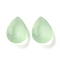Frosted Glass Rhinestone Cabochons, Faceted, Pointed Back, Teardrop, Chrysolite, 18x13x7mm