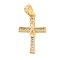 Brass Micro Pave Cubic Zirconia Pendants, Cadmium Free & Nickel Free & Lead Free, Cross Charms, Real 18K Gold Plated, 20.5x13x2mm, Hole: 4.5x2.5mm