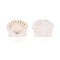 Transparent ABS Plastic Beads, Shell Shape, Golden Metal Enlaced, Half Plated, Gold, 14x16x7~7.5mm, Hole: 1~1.6mm, about 574pcs/500g